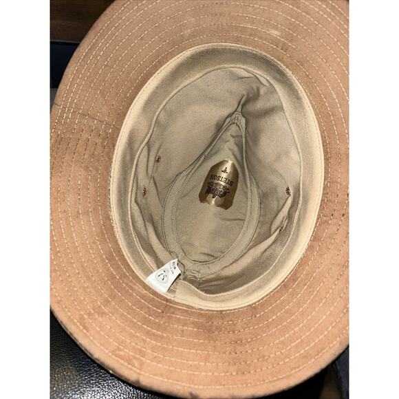 INDIANA JONES STETSON TEMPLE FEDORA HAT BROWN Suede Leather Band size Med - Picture 5 of 6